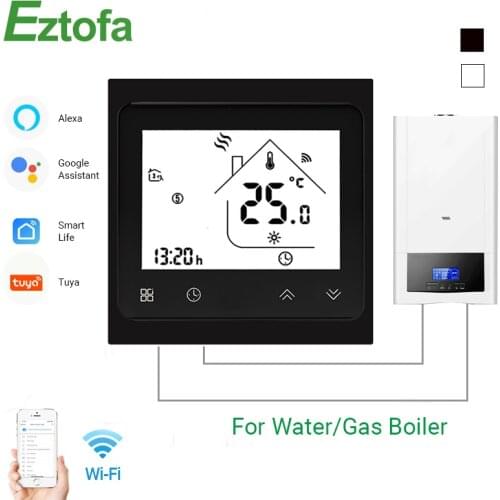 BHT-002 Tuya Wifi Smart Gas Boiler Thermostat 3A Temperature APP Remote Control For Water/Gas Boiler Work With Alexa Google Home