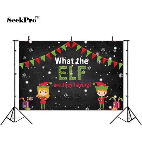 Thin vinyl elf flag snowflake birthday party children photo Background Printed Professional indoor Photographic studio Backdrops