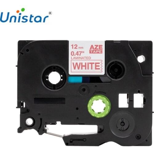 Unistar TZe232 Compatible for Brother P-touch Tape 12mmx8m Red on White Laminated Label Tapes tze 12mm tze232 TZ232 Label Maker