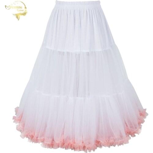 Womens Skirts Crinoline Petticoat Lolita Cosplay Party Underskirt Vintage Ball Gown Ruffle Pleated Swing Skirt 60CM Girls Skirt