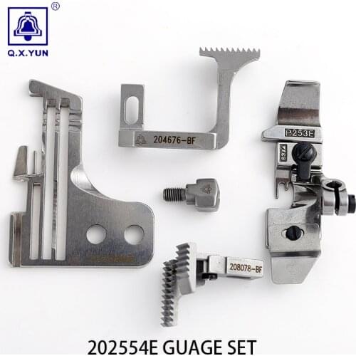 Q X YUN Sewing Machine Parts PEGASUS 202554E Line 4Trimming Machine Oversealing Machine Parts Needle Plate Feed Dog Gauge Set