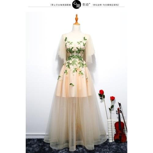 100%real fairy champagne leaf vine gown princess cosplay wonderland medieval dress Renaissance gown queen Victoria Belle Ball