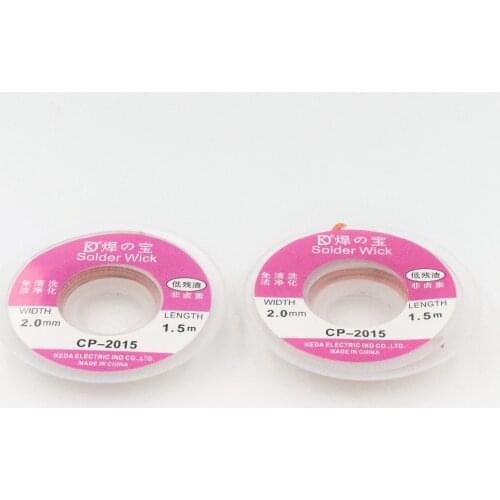 Hot 2Pcs 75cm Solder Wick Remover Desoldering Braid Wire Sucker Cable Fluxed Flux