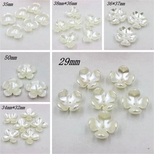 Free Shipping 20Pcs Imitation Shell Flower Scrapbook Simulated Pearl Beads Sewing Button Beading DIY Material Findings