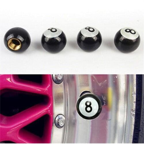 Universal 4pcs / set Car Tire Valve Caps for Motorcycle Cycling Wheels Rims Black Balls