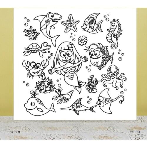 AZSG adorable animal Clear Stamps For DIY Scrapbooking/Card Making/Album Decorative Rubber Stamp Crafts