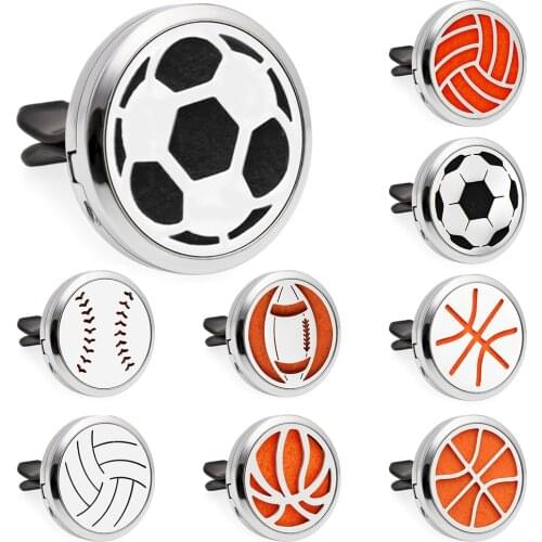 Basketball Football Essential Oil Perfume Car Diffuser 30mm Magnetic Open Locket 10pcs Pads Free