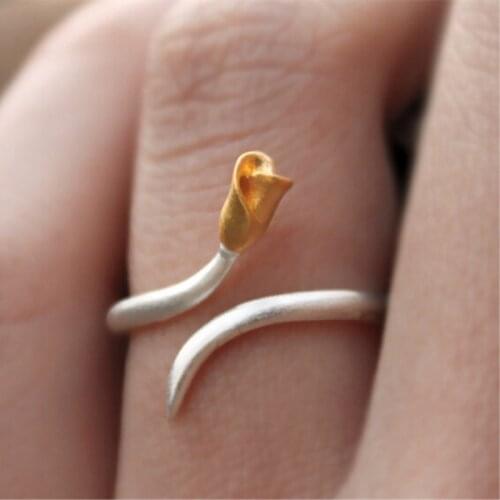 Bohemian Charm Boho Rose Flower Rings For Women Lover Wedding Bridal Valentines Gifts Men Open Retro Antique Rings