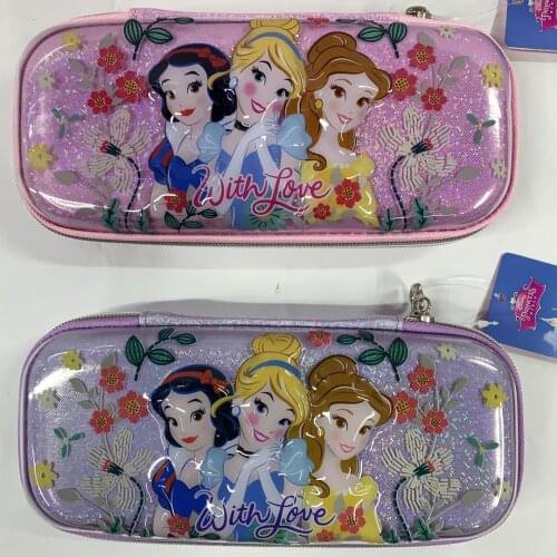 Disney Snow White stationery bag waterproof large capacity pencil case cute zipper sequined pencil case stationery box gift