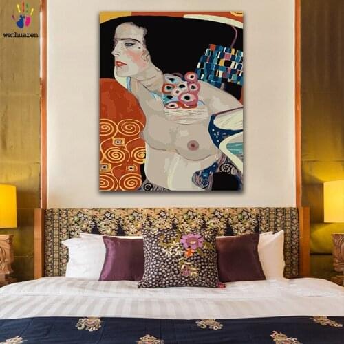 DIY colorings pictures by numbers with colors Gustav Klimt Salome picture drawing painting by numbers framed Home