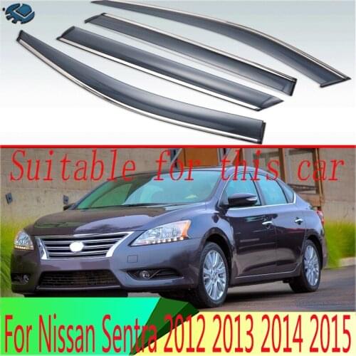 For Nissan Sentra 2012 2013 2014 2015 Plastic Exterior Visor Vent Shades Window Sun Rain Guard Deflector