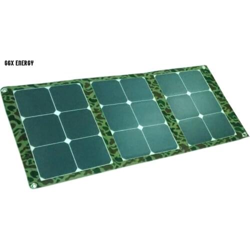 GGX ENERGY 60Watt Solar Panel Sunpower Solar Cell Folding Solar Fabric Charger Bag Portable Solar Battery Kit for Camping Hiking