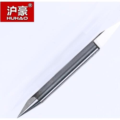 HUHAO 10pcs/lot 3.175mm Double Headed PCB Engraving V Bits CNC Router Tool Degree 30 Tip 0.1 0.2 0.3mm High-precision End Mill