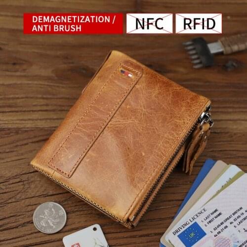 Men Wallet Retro Cow Genuine Leather Short Wallets Multi Credit Card Slot Business Bifold Coin Pouch Portable Buckle Purse Women