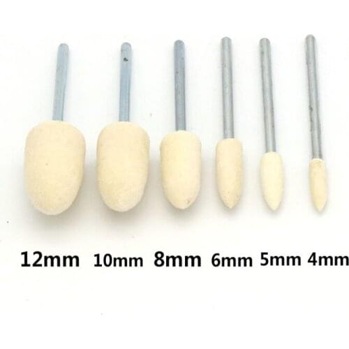 5Pcs/lot Cone Wool Felt Mounted Polishing Grinding Buffing Wheel with 2.35mm Shank Grinder Drill Rotary Tools 4/6/8/10/12mm