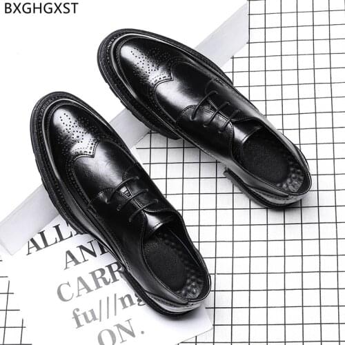 Brown Brogue Men Dress Shoes Leather Fashion Official Shoes for Men 2021 Black Casual Business Shoes Men Chaussure Homme Zapatos