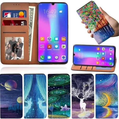 Case for Huawei Honor 8A/ 8A Pro/8S/9X/9X Pro/10 Lite/20 Lite/20 Painting Pu Leather Wallet Stand Card Case Phone Cover Case