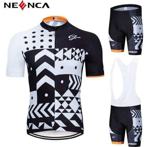 Summer Cycling Jersey Set STRAVA Breathable Team Racing Sport Bicycle Jersey Mens Cycling Clothing Short Bike Jersey