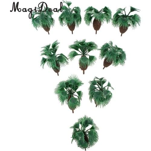 MagiDeal 10Pcs Plastic 1/100 Scale Palm Tree Model Train Railway Railroad Scenery Miniature Scene DIY Model Building Props 6cm