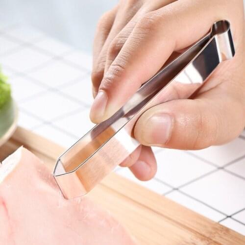 Stainless Steel Small Kitchen Seafood Fish Bone Fishbone Tweezers Salmon Tongs Hair Clip Puller Remover Accessories Gadget Tools