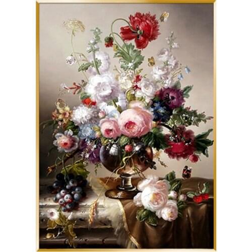 Flowers Vase Needlework,DIY living room Cross stitch,Sets For Embroidery kit Full Cross-Stitching Silk & Cotton Floss