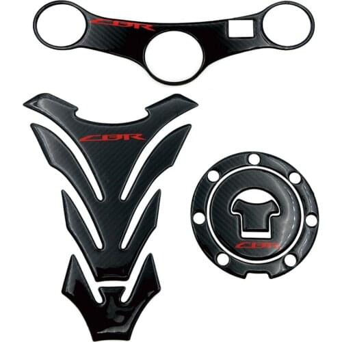 Tank Pad Gas Cap Cover Triple Clamp Yoke Sticker Carbon Fiber Motorcycle Decal For Honda CBR600F4i 2001 2002 2003 2004 2005 2006