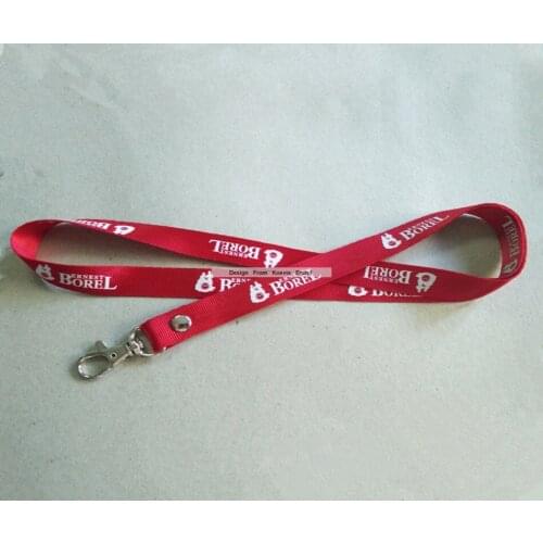 Wholesale Custom red Prints Neck Strap Lanyard For ID Pass Card Badge Gym club card / bus Card USB Neck Lanyards