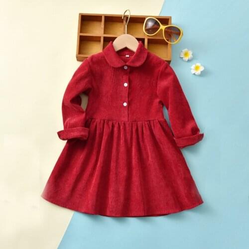 2021 Autumn Winter New Long Sleeve Children Clothing Kids Clothes For Girls Dress Baby Cute Warm Dresses 2 to 6 Years Baby Dress