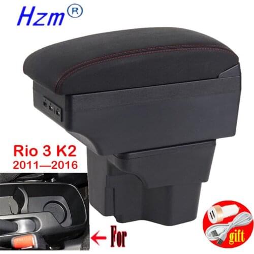 Armrest box For KIA Rio 3 2011-2016 2012 2013 2014 2015 with USB Charging Center Centre Console Storage box