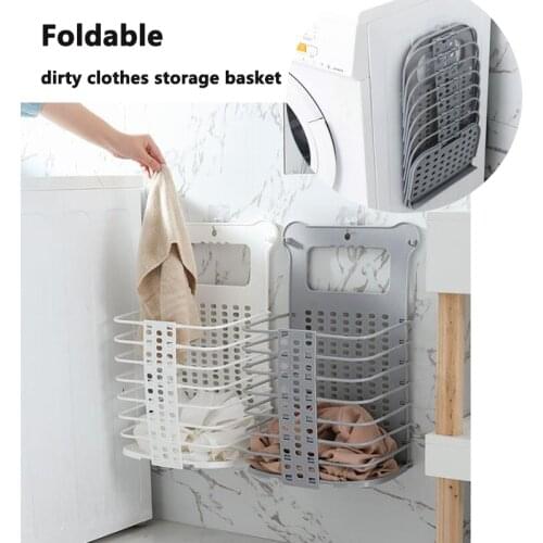 Hanging Laundry Basket Folding Dirty Clothes Storage Box Organizer Portable Space with Handle Home Clothes Towel and Toy Storage