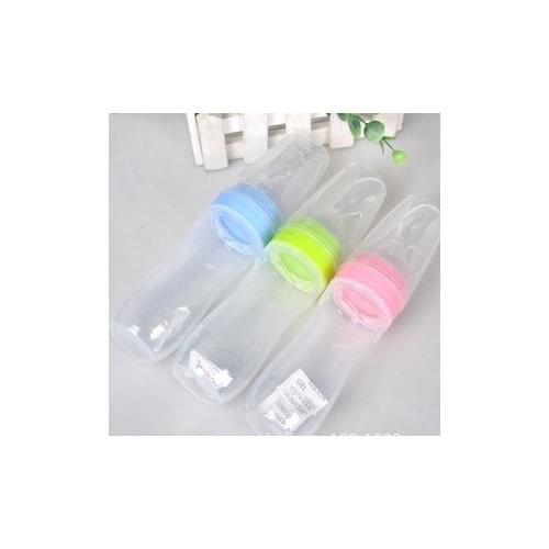 Baby rice paste bottle soft head baby training silica gel bottle squeezing spoon child supplementary food bottle rice paste soft