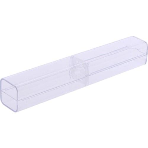 Transparent Case Pen Holder Storage Box Stationery Organizer School Office Use