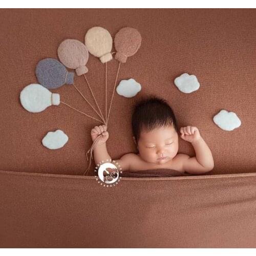 4 Pcs Handmade Baby Wool Felt Balloon Decorations Newborn Photography Props Infant Photo Shooting Accessories