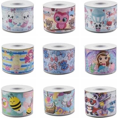 22MM 25MM 38MM 50MM 75mm Printed Pattern on Grosgrain Ribbon for diy ribbon