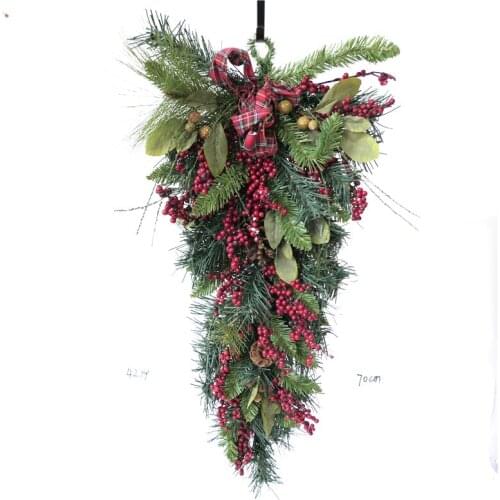 Christmas decorations 70CM red fruit horn vine ornaments shopping mall hotel window Christmas scene decoration teardrop