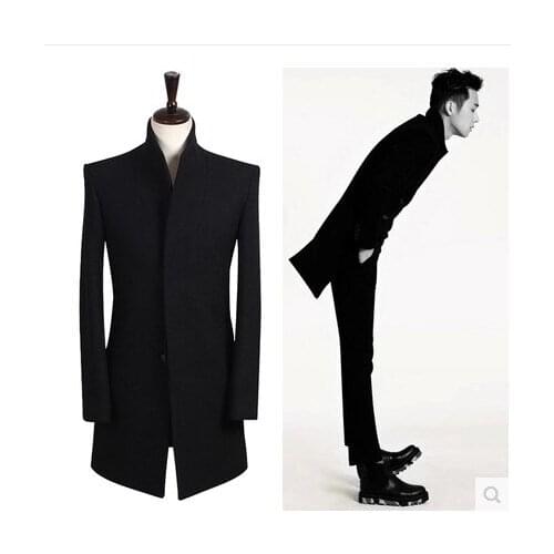 S-9XL ! 2016 mens clothing plus size long design wool coat wool commercial single breasted outerwear