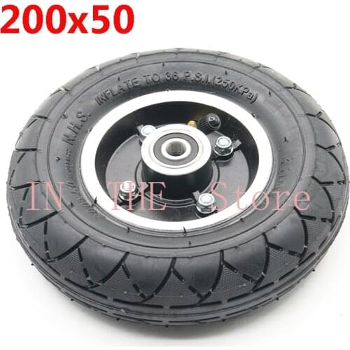 200x50 Electric Scooter Tyre WheelCenter axisHub 8" Scooter Tyre Aluminium Alloy Wheel Pneumatic Tire Electric