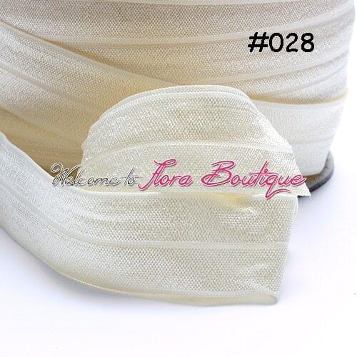 Wide fold over elastic ribbons, #028 cream, free shipping