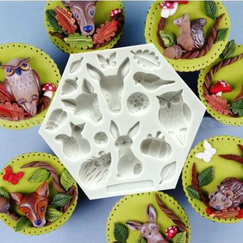 Squirrels and Owls Silicone Mold Fondant Cake Decorating Tools Candy Chocolate Gumpaste Mold
