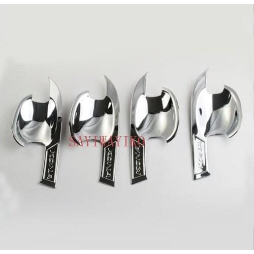 Car Styling fit for Kona 2018 2019 ABS Black Car Door Handle Bowl Side Door Bowl Cover Trim Protectors Exterior Accessories