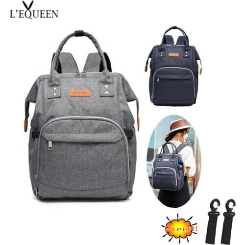 LeQueen Diaper Bag Nappy Bag Baby Care Maternity Stroller Bag Free Hooks Outgoing Diaper Organizer Backpack for Baby