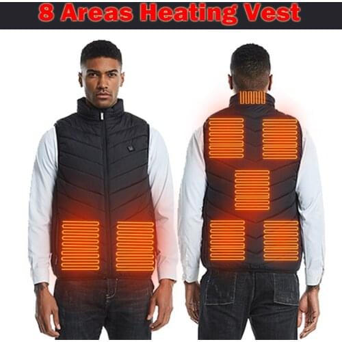 Tactical 8 Areas Heated Vest Men Women Heated Jacket Winter Fishing Hunting Vest Heated Jacket Usb Vest Outdoor Veste Chauffante