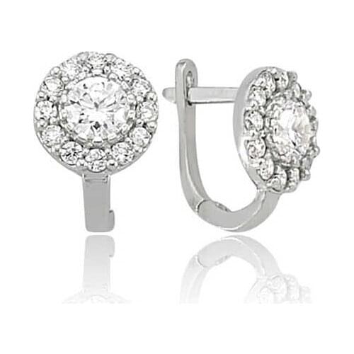 Tevuli 925 Sterling Silver White Round Earrings