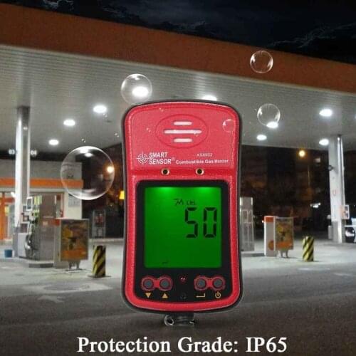 SMART SENSOR US AS8902 Methane Leak Detector 0~100% LEL CH4 Tester Meter Sound Light Vibration Alarm Air Quality Monitor