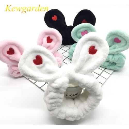 Kewgarden The girl lovely rabbit ear hair band is contracted and fashionable wash face band hair band 5pcs