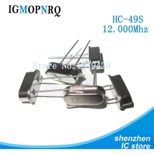 20pcs hc-49s 12MHz 12.000mhz HC49S 20ppm 20pF quartz resonator