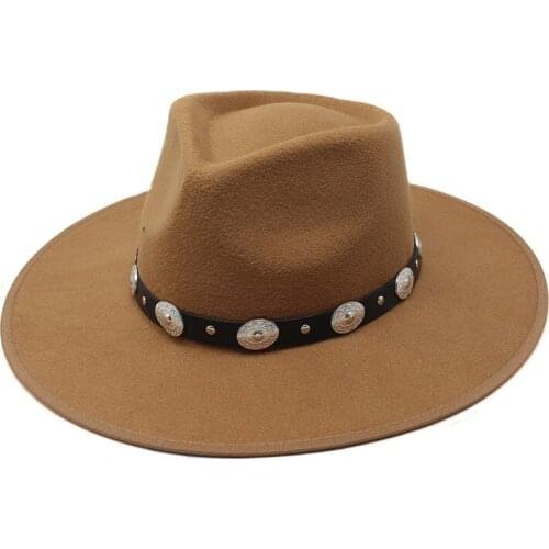 2021 Fashion Wool Fedora Hat For Women Chapeau Black Hats For Men Simple Wide Brim Four Seasons Female caps Fashion Top Jazz Cap