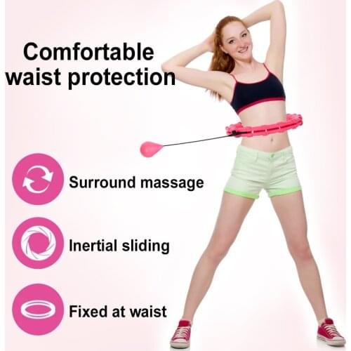 24 Sections Smart Adjustable Size Fitness Hoop Waist Trainer With Massage Nut For Weight Loss Sport at Home Weighted Smart Ring