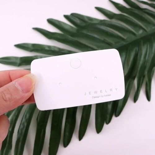 100pcs 4x7cm Jewelry Display Earring Card Custom Labels Ear Studs Earrings Packaging Jewelry Holder White Paper Cardboard Cards