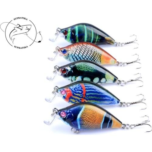 5Pcs/Lot Sea Fishing Shade Crankbait Fishing Lures Hard Baits 6.5cm/8.6g Artificial Pesca Isca Tackle With 2 Treble Hooks